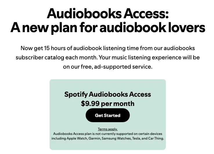 Spotify Audiobooks Access