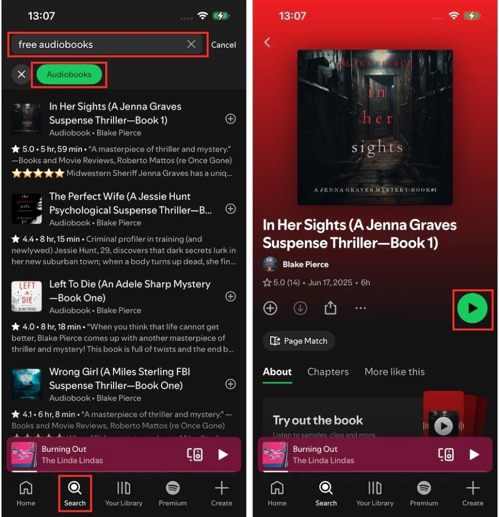 Spotify free audiobooks