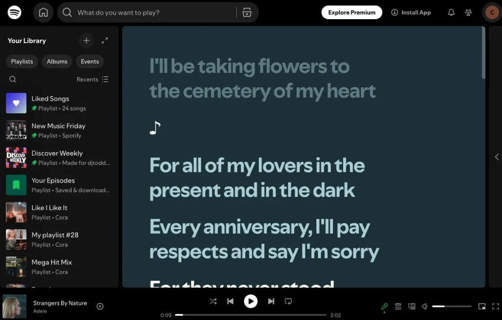 Spotify lyrics