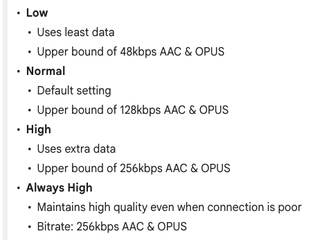 YouTube Music quality