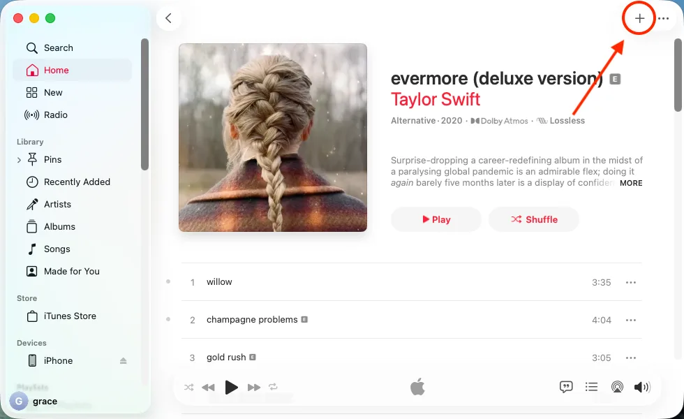 Add to Apple Music library