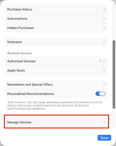 Apple Music manage devices
