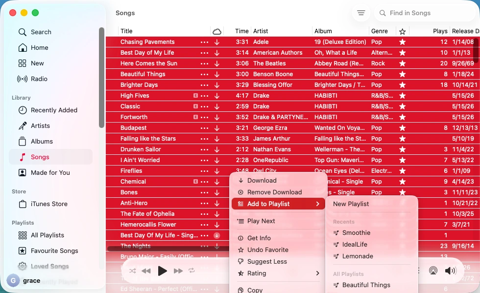 Add all Apple Music library songs to a playlist