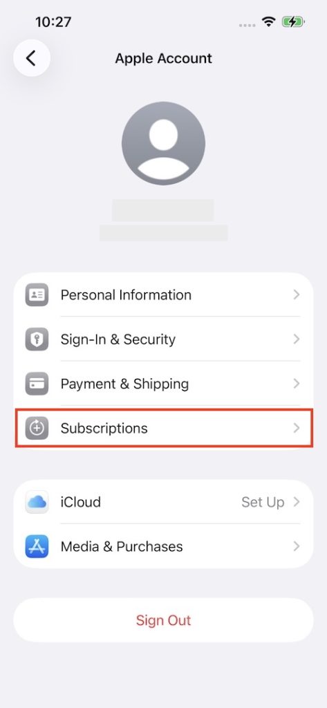 Cancel Amazon Music iOS