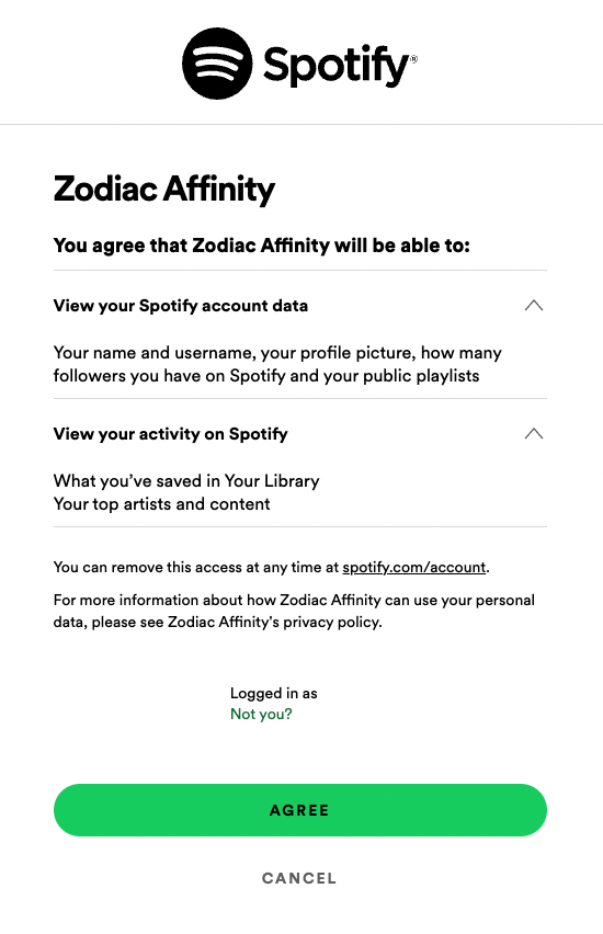 allow access to your spotify data