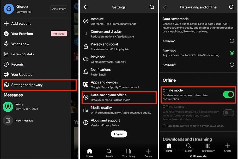 Spotify offline mode