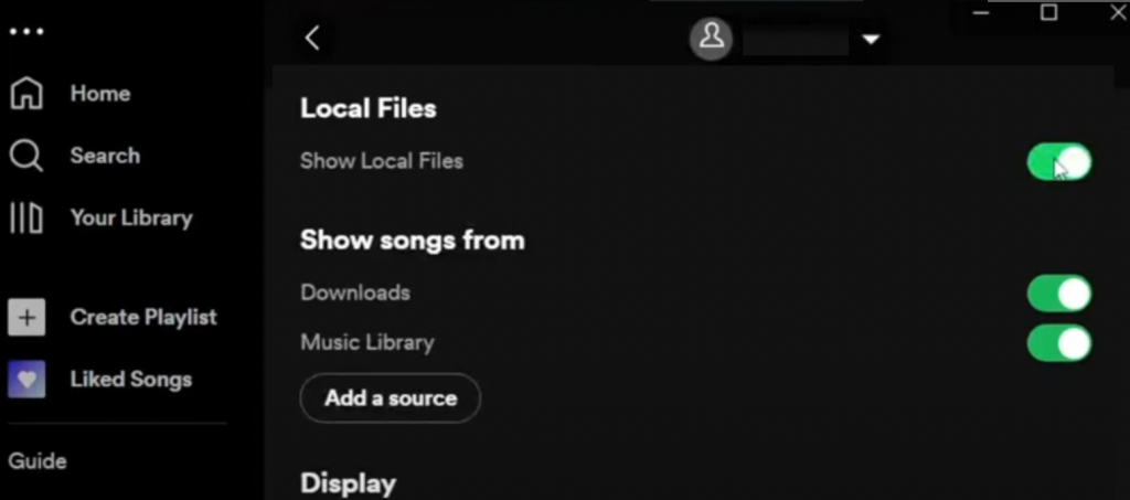 enable local files on spotify