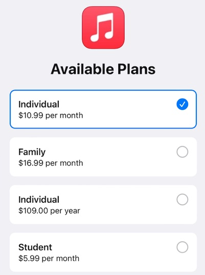Apple Music price