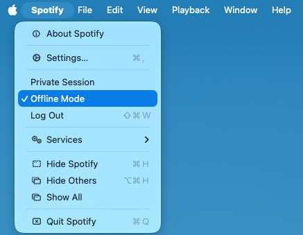 turn off Spotify offline mode