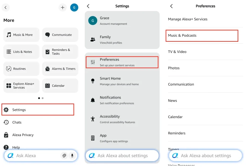 Set Spotify as default on Alexa