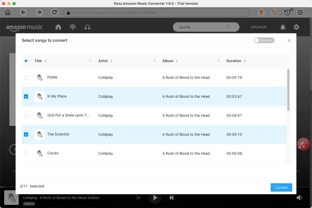 Download Amazon Music tracks