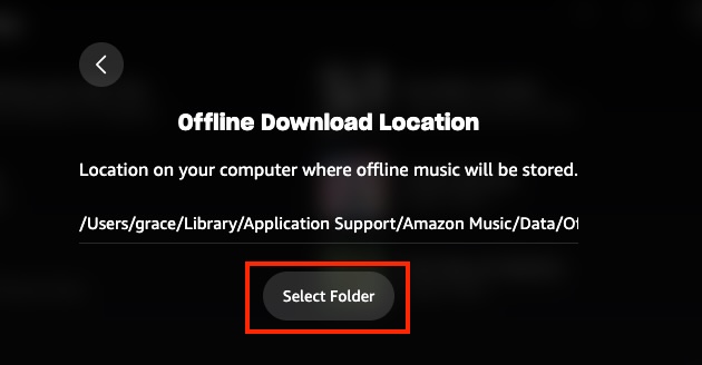 change Amazon Music download location