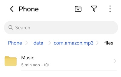 Amazon Music purchased songs download location 