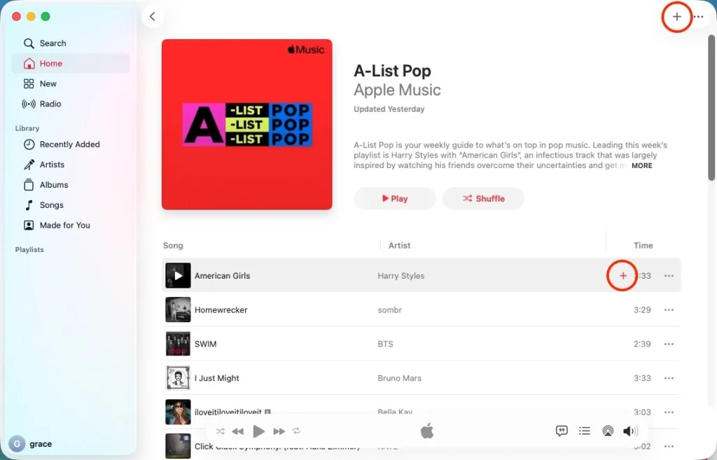 Apple Music add to Library