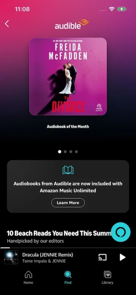 Audiobooks included with Amazon Music Unlimited