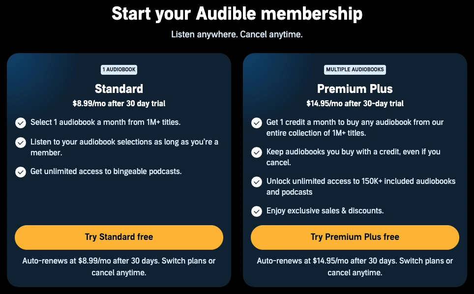 Audible plans