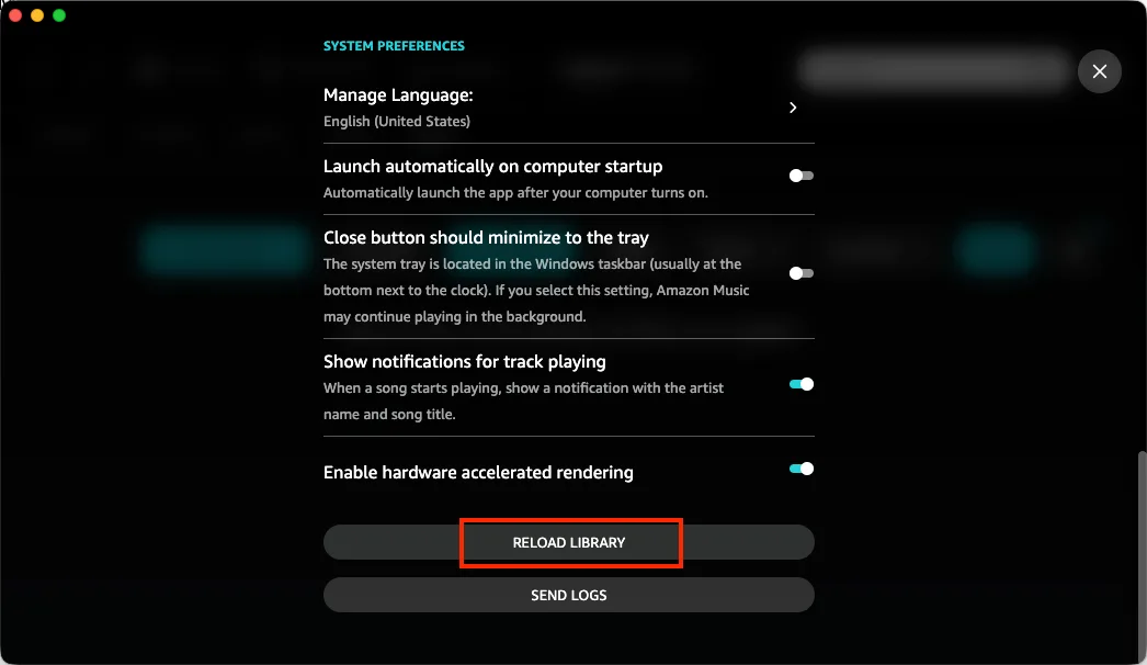Clear Amazon Music cache Mac