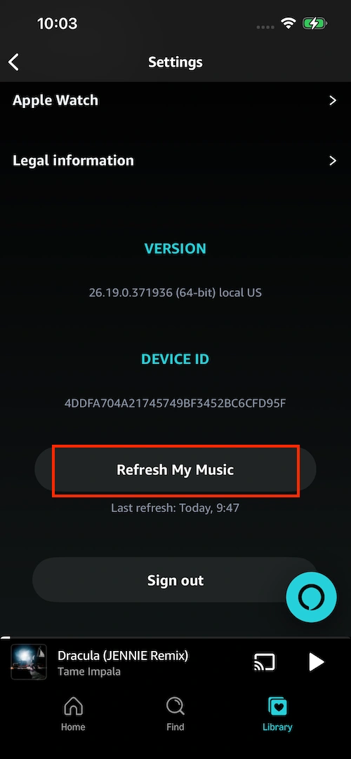 Clear Amazon Music cache iPhone