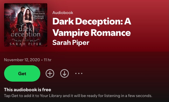 Free audiobooks on Spotify -Dark Deception