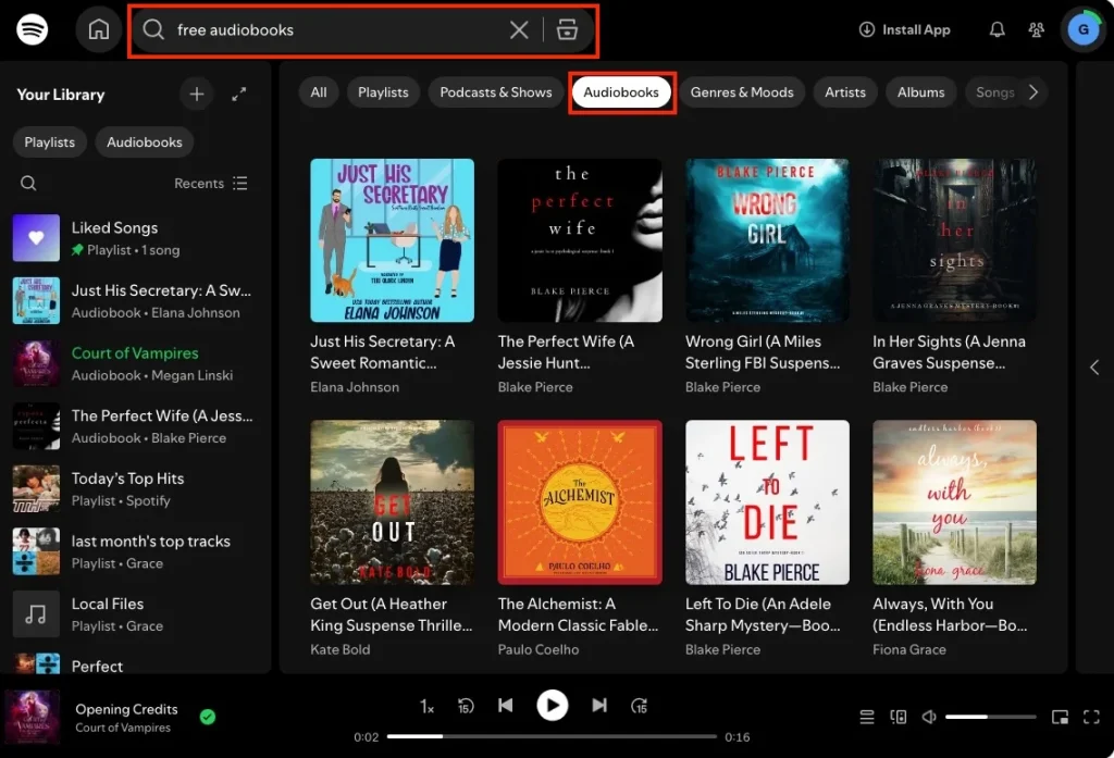Free Spotify audiobooks