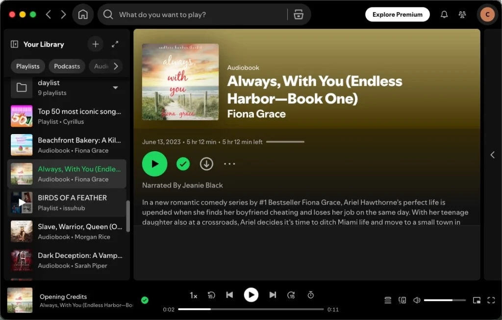 Free Spotify audiobooks desktop