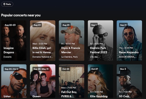 see the concerts near the new city