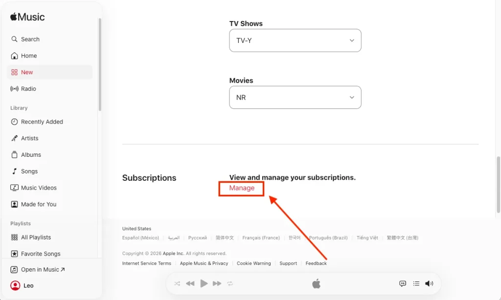 ウェブでApple Musicを解約する