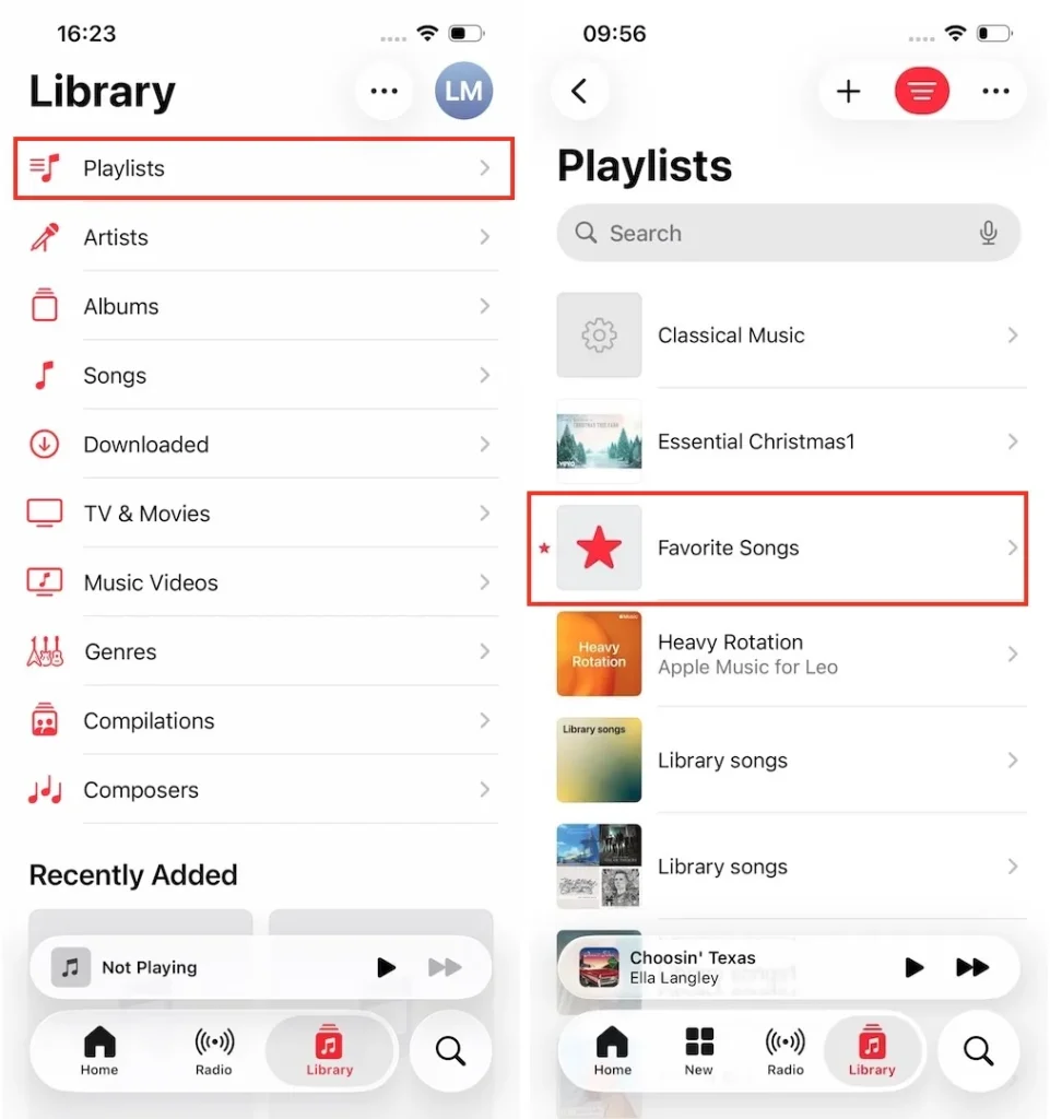 Apple Music Favorite Songs playlist mobile