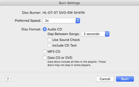 Burn Playlist to Disc