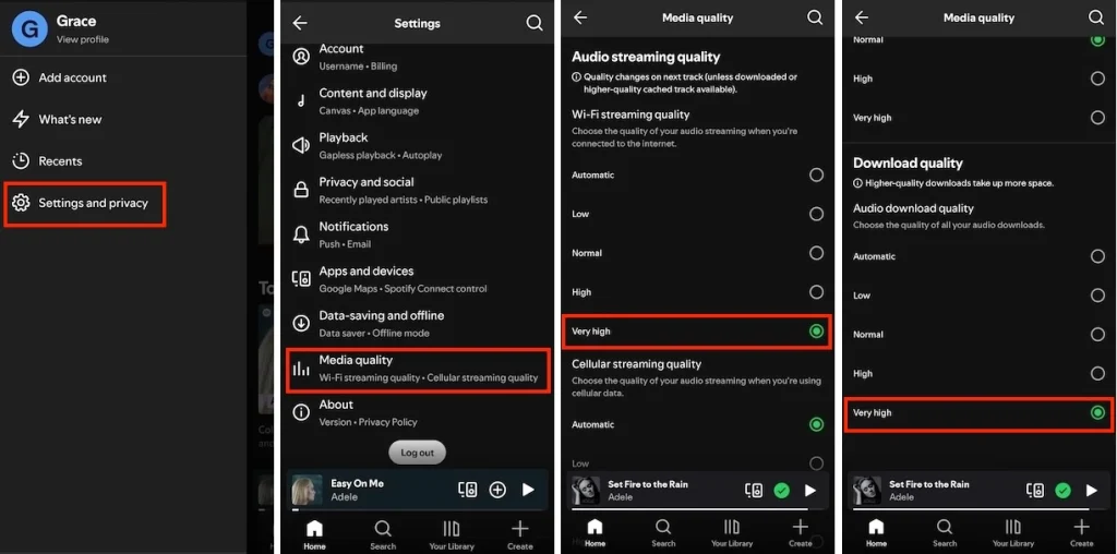 spotify media quality
