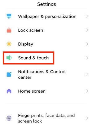 android sound settings