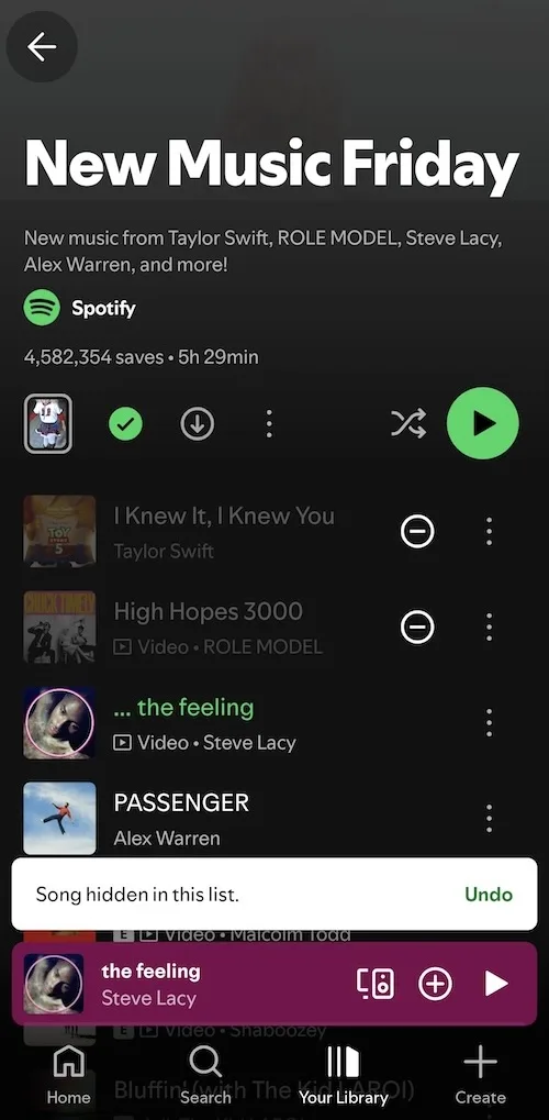 Find hidden songs on Spotify