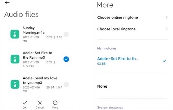 select downloaded youtube music