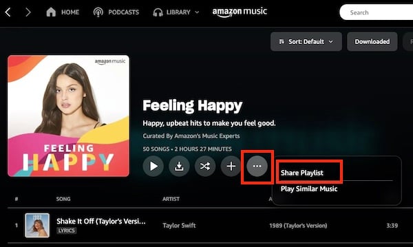 Share Amazon Music Playlists