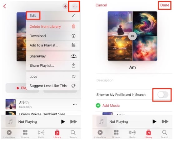 turn off shown on my profile and in search