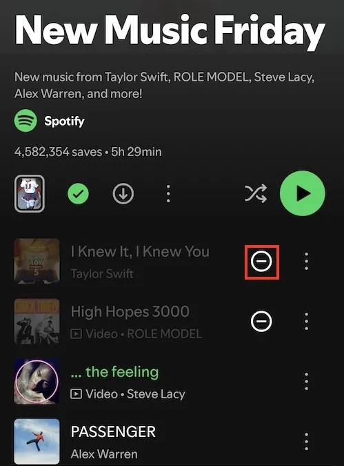 Unhide a song on Spotify