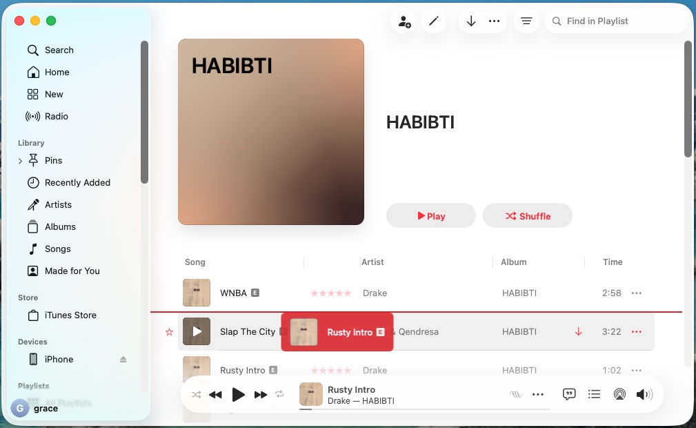 Change Apple Music song order
