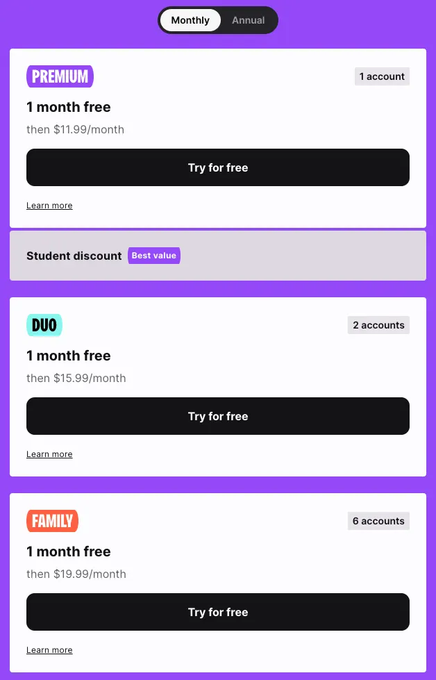 Deezer Premium Plans