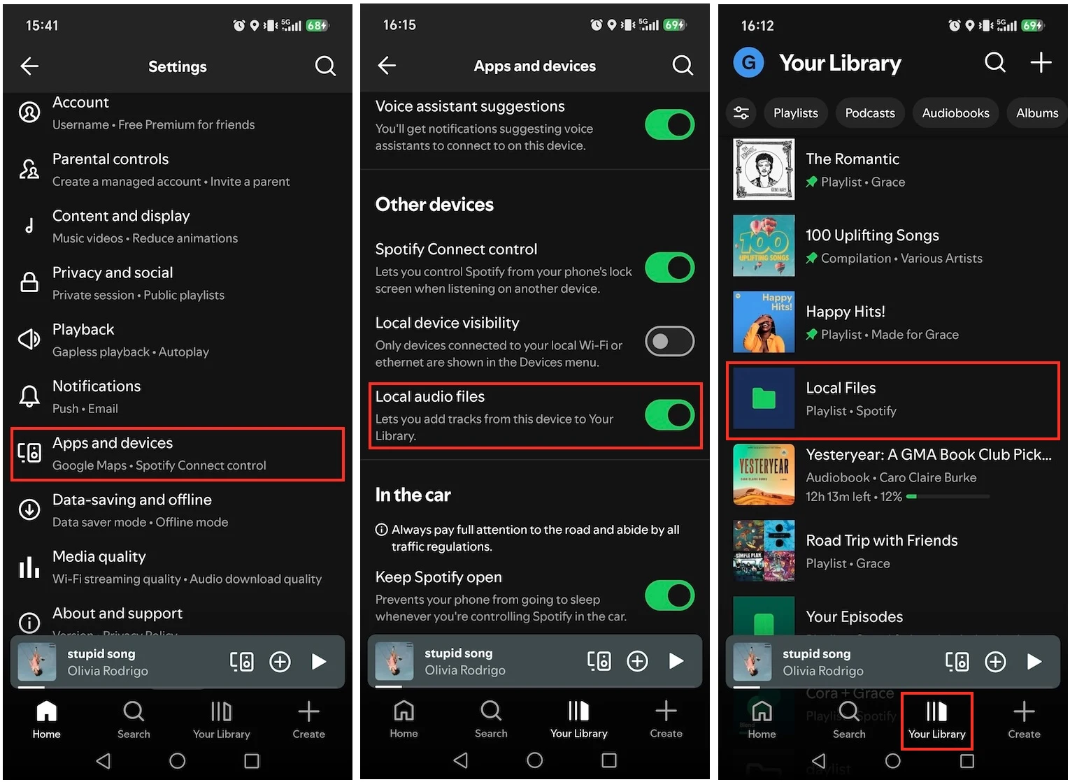 Spotify local files mobile