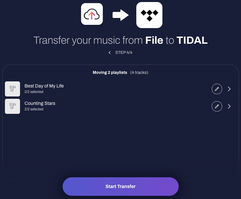 Start transfer