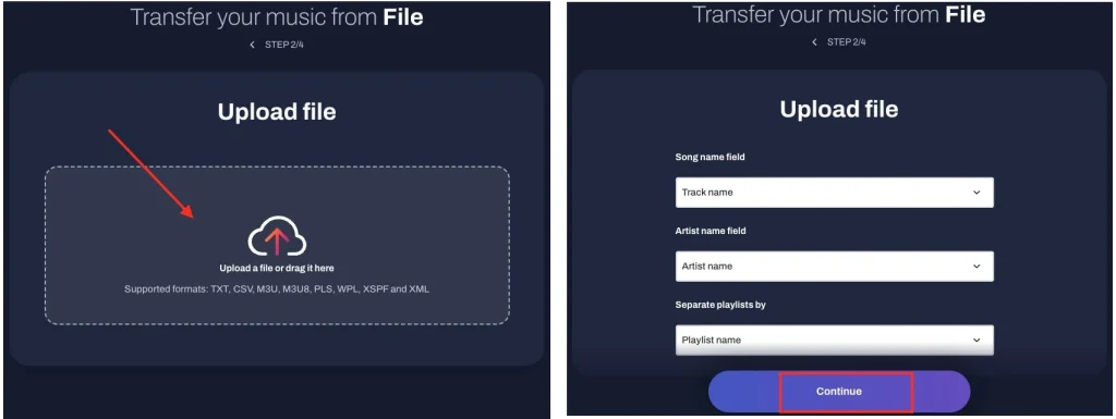 Upload file