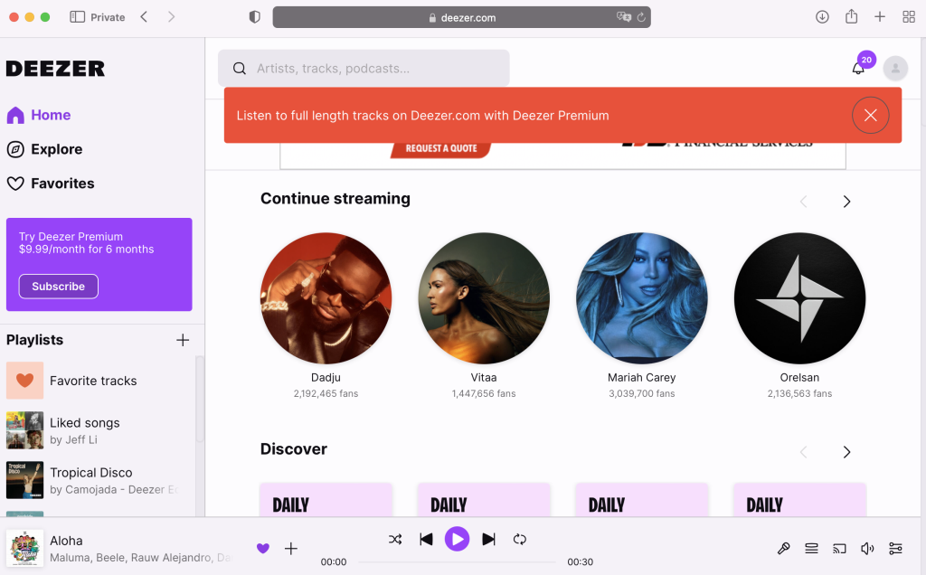 Deezer is currently unavailable in your country