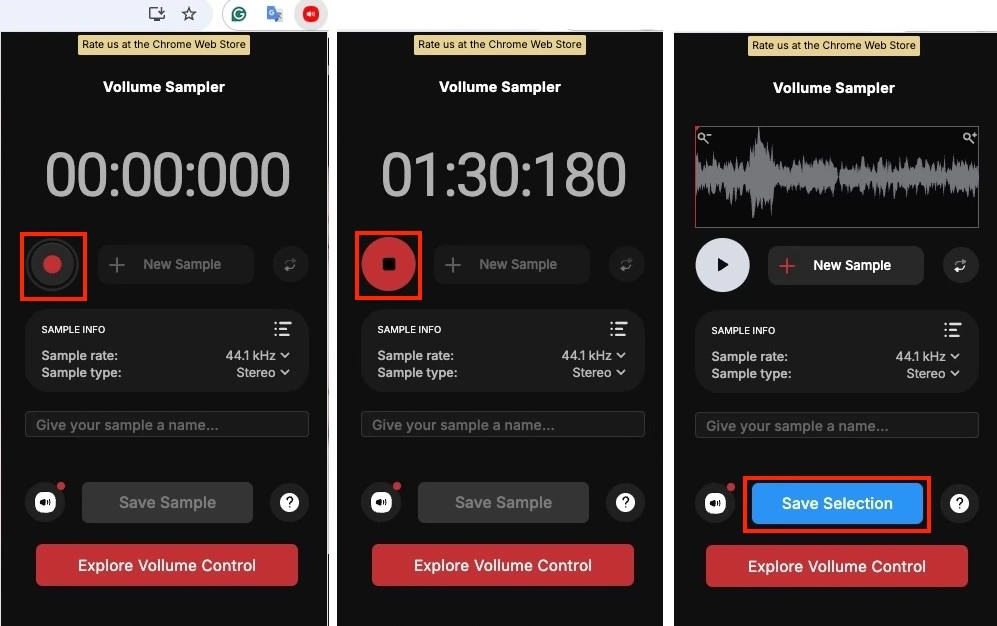 Use Vollume Sampler to record Spotify songs