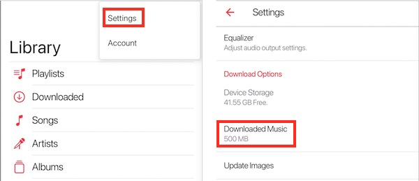 downloaded music android