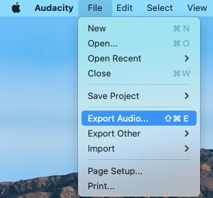 export audio