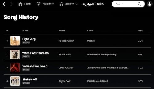 song history