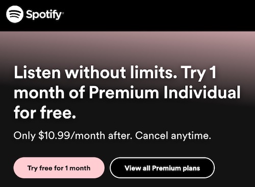 spotify free trial 