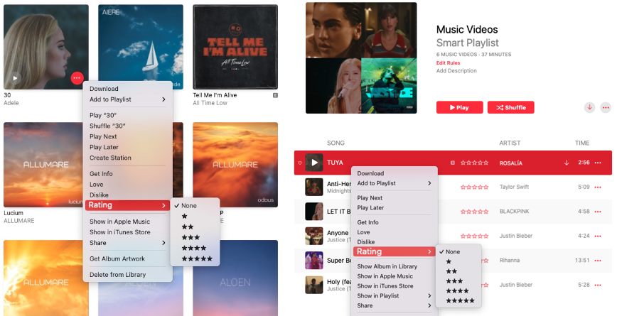 star-rating-albums-and-music-videos