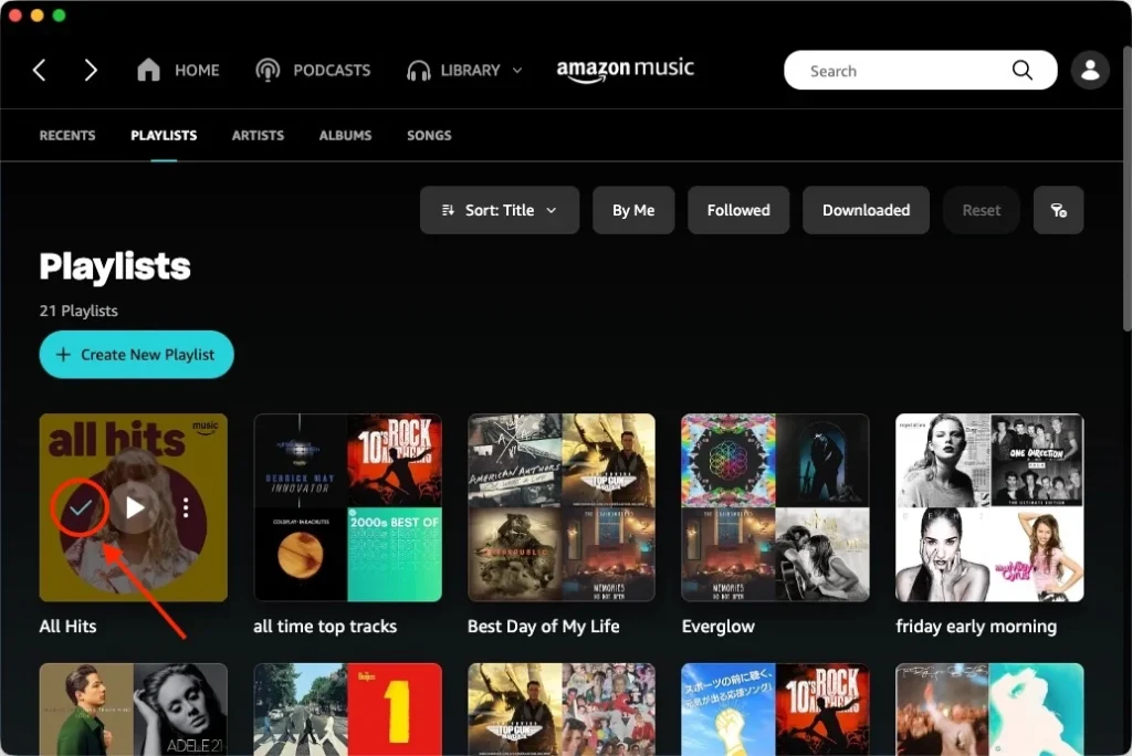 Delete a playlist made by others on Amazon Music