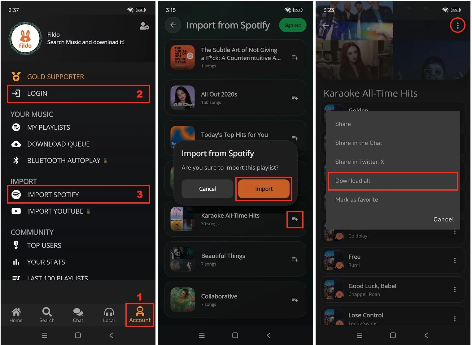 Download Spotify songs with Fildo